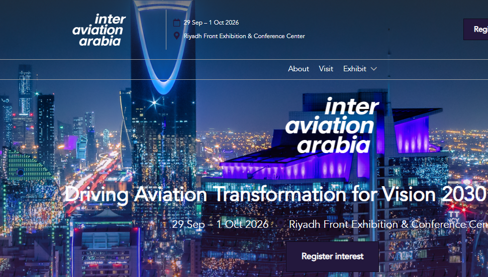2026年9月沙特(中东)国际航空和机场设备展INTER AVIATION ARABIA(参展网) 2026年9月沙特(中东)国际航空和机场设备展INTER AVIATION ARABIA(www.828i.com)