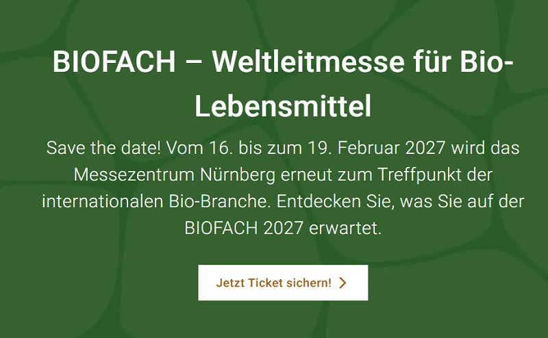 2027年第37届德国有机食品展览会（BioFach）(www.828i.com)